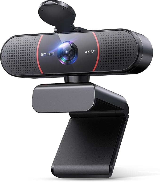EMEET C960 4K Webcam for PC, PDAF Auto Focus, Dual Omni Mics, 73° FOV | Auto Light Correction, USB-A, Plug&Play, Web cam 4K with Privacy Cover, Webcam 4K Works for Zoom/Teams/Google Meet, Laptop/PC by EMEET