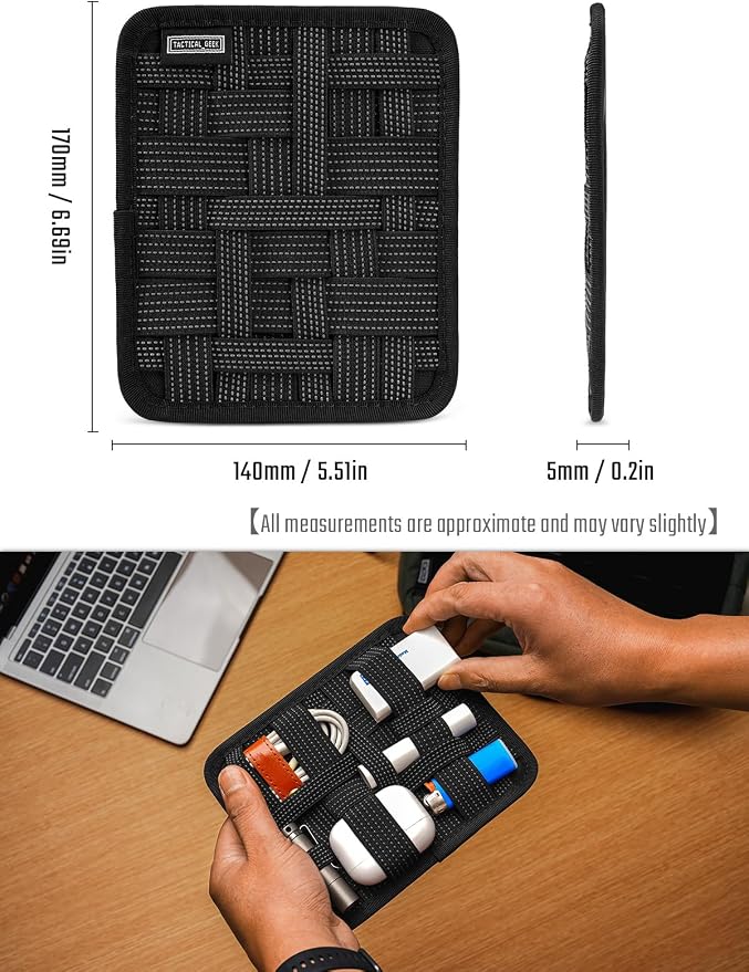 TACTICAL_GEEK EDC Organizer Board, Anti-Slip Elastic Woven Board, Utility Bag Insert Panel for Small Gear, Backpack Accessories (TCM11-M-Black) - Image 2
