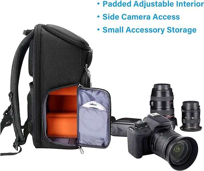 MOSISO Camera Backpack, DSLR/SLR/Mirrorless Photography Camera Bag | Waterproof Front Hard Shell&17.3 inch Laptop Compartment&Tripod Holder&Rain Cover Compatible with Canon/Nikon/Sony,Space Gray - Image 4