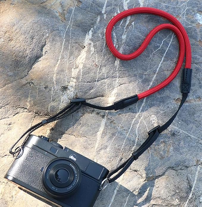 Quick Release Camera Neck Strap Shoulder Strap Belt for Mirrorless Digital Cameras Climbing Rope with Quick Release QD Loops Connector with O-Ring Adjustable Length 30-53inch Red - Image 2