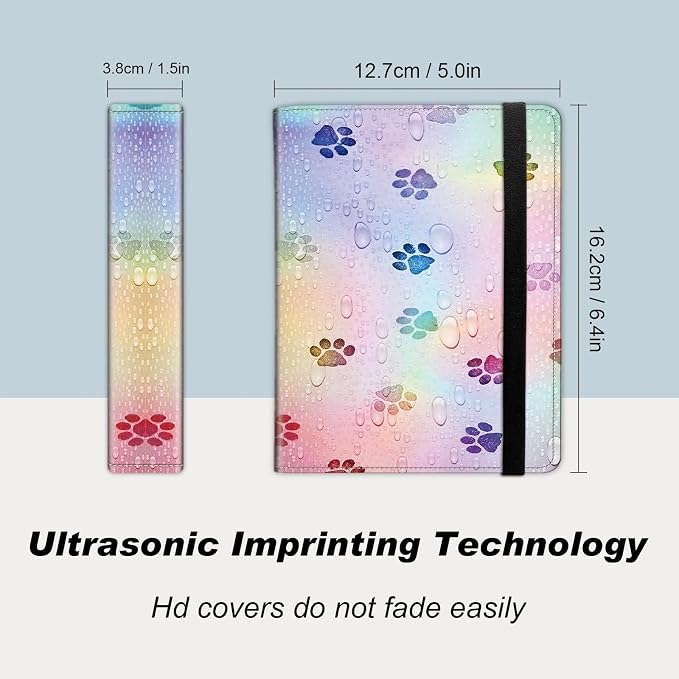 DEGDFSGR Small Photo Album 4x6 60 Pockets 120 Photos - Adventure Book Baby Photo Albums Photo Books for 4X6 Pictures Memory Book with Black Elastic Band for Photo Storage, Colorful Footprint - Image 2