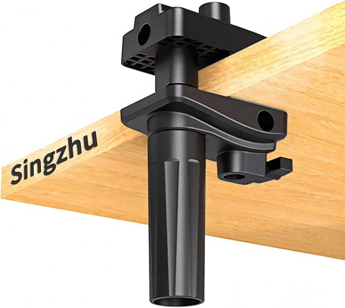 Desk Clamp Mount For Microphone Suspension Boom Scissor Arm Stand Holder, 5 Ways Boom Arm Insert Holes(12mm), Stable Installation on Tables/Beds up to 3.2 inches Thickness (Black) by Singzhu