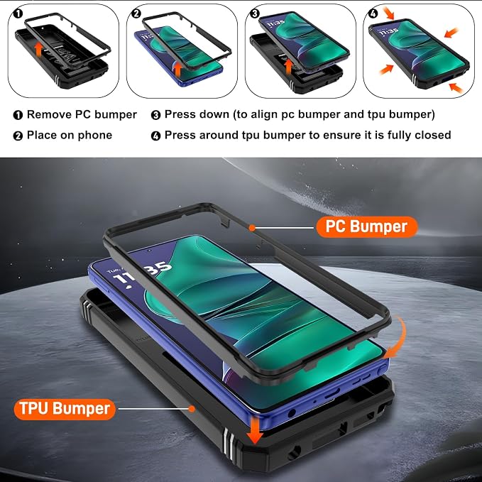 Gritup for Motorola Moto G Stylus 5G 2026 Case: G Stylus 5G 2025 Case with Screen Protector*2 [Magnetic Stand] [Slide Camera Cover] Shock Proof Military-Grade para G Stylus-5G-2025 Black - Image 3