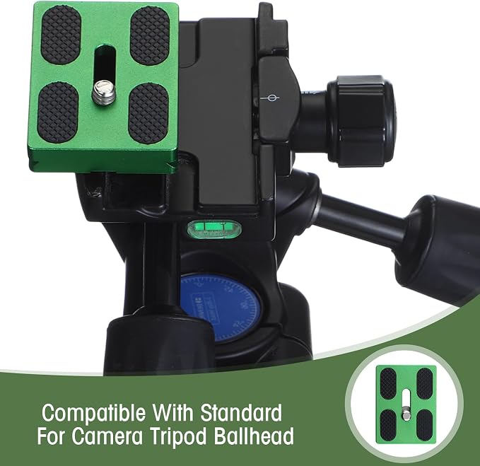 Frienda Quick Release Plate Tripod 1/4-20 DSLR,Pu50,Green | Tripod Mount Plate, Camera Tripod Mount for DSLR Camera Tripod Ball Head , Metal, 1.9 x 1.5 x 0.4 Inch - Image 5