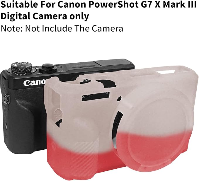 Easy Hood Case for Canon Powershot G7X Mark III Camera, White Red | With Removable Lens Cover,Soft Silicone Protective Case,Anti-Scratch,Slim Fit,Enhanced Grip,Lightweight Camera Accessories - Image 7