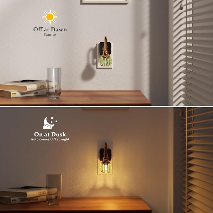 JandCase Night Light, Night Lights Plug into Wall Green Tulip 2 Pack | LED Nightlight, 0-100LM Dimmable Nightlights, Dusk to Dawn Sensor, 1W Vintage Nite Light for Bathroom Hallway Gift Decor - Image 3