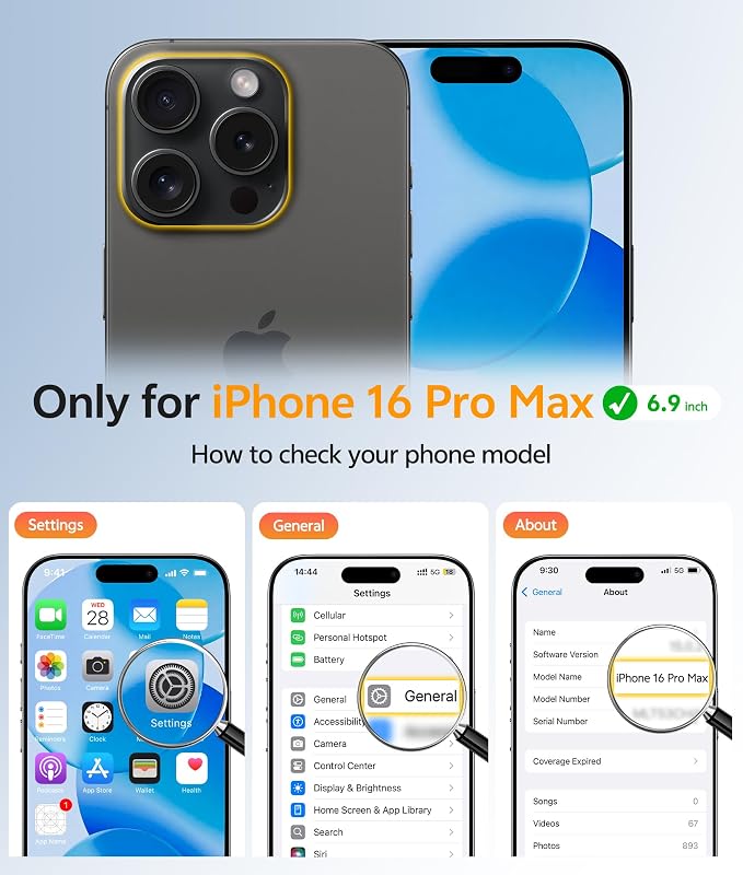 FNTCASE for iPhone 16 Pro Max Case, Fit for Magsafe, Glass Screen Protector | Full Camera Protection, Translucent Matte, 14FT Military Grade Drop Proof, Shockproof Protective Phone Cover, Black - Image 2
