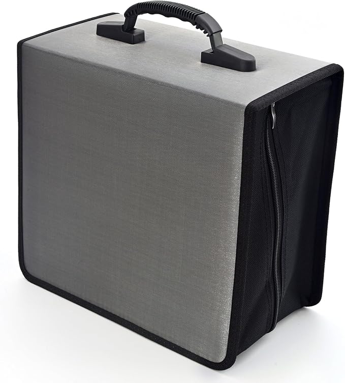 alavisxf xx CD Case, 432 Capacity Nylon Heavy Duty Organizer Wallet for Car | CD DVD Binder, Portable Handle, Zipper Closure, Anti-Slip Sleeves, Movie Media Disc Storage, for Home Office Travel by alavisxfxx