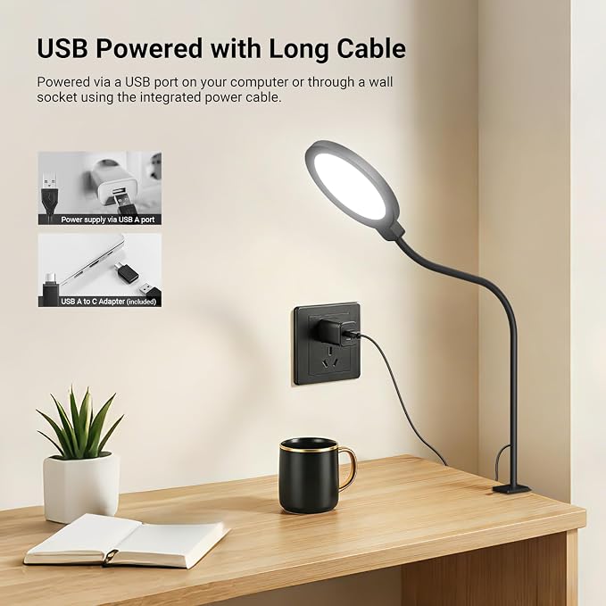 NEEWER Entry Level Version 5" Edge Lit Streaming Light with Desk Clamp Stand, 10W Bi Color Full Screen LED Ring Light CRI80+, Computer Laptop Webcam Zoom Call Video Conference Recording Lighting, N32 - Image 6