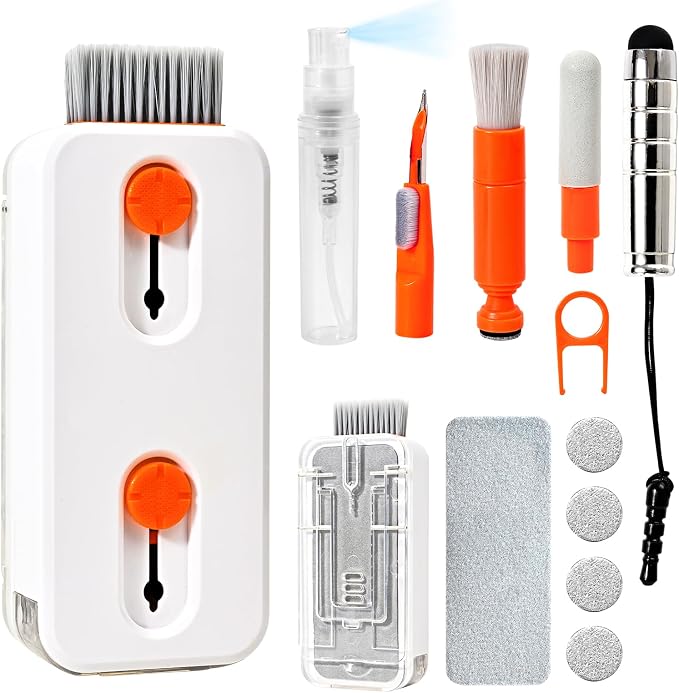 Keyboard Cleaner Laptop Cleaning Kit, Keyboard Cleaning Kit with Retractable Keyboard Brush and Multi-Function Cleaning Pen for MacBook iPad iPhone, Tablet, PC, Camera Lens, Phone, PC Monitor by Alatinlamp
