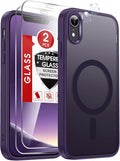 LeYi for iPhone-XR Phone Case Purple with Screen Protector X2 + Camera Cover X2:[ MagSafe Compatible] Magnetic Slim Cases for i Phone 10 iphoneXR Military Grade Protective Funda Para 10XR, Deep Purple by LeYi