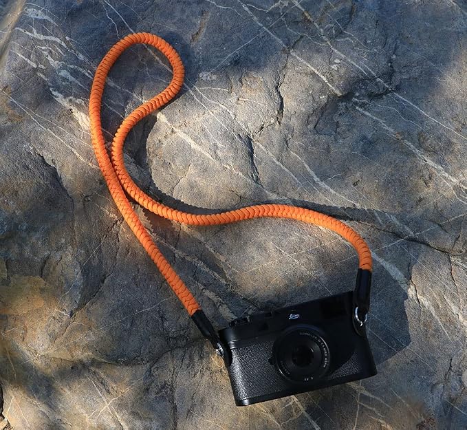 Paracord Woven Camera Neck Shoulder Strap Belt Hand Compatible with Canon Nikon Sony Olympus Pentax Fujifilm Panasonic SLR DSLR Digital Mirrorless Cameras 42inch Orange - Image 2