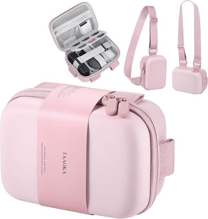 TAAOKA Digital Camera Case, Waterproof & Protective Small Camera Bag with 2 Carrying Ways, Lightweight camera sling bag for PowerShot ELPH 180/190 / Sony DSCW800/DSCW830 - Pink by TAAOKA