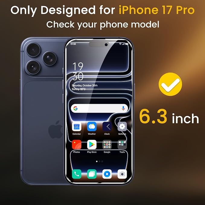 Romkasi 3 Pack Privacy Screen Protector for iPhone 17 Pro 6.3 Inch with 3 Pack Camera Lens Protector, Anti Spy Tempered Glass Film, Anti-Scratch, Touch Sensitive, Case Friendly - Image 2