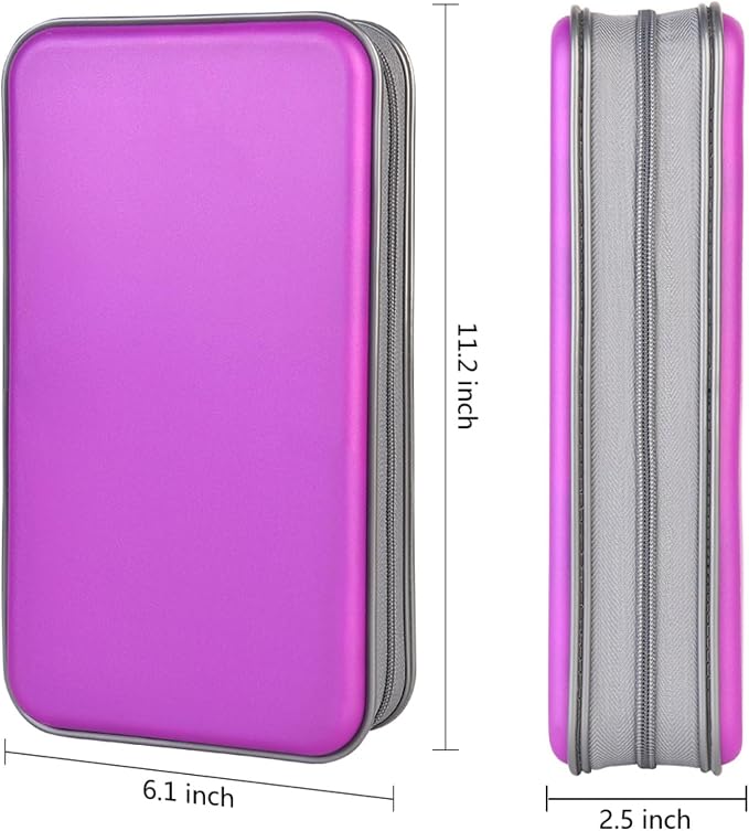 alavisxf xx CD Case, 96 Capacity Hard Plastic Organizer Wallet for Car | CD DVD Holder, Portable Hand Strap, Zipper Closure, Anti-Slip Scratch-Resistant Sleeves, Disc Storage, for Home Office Travel - Image 4
