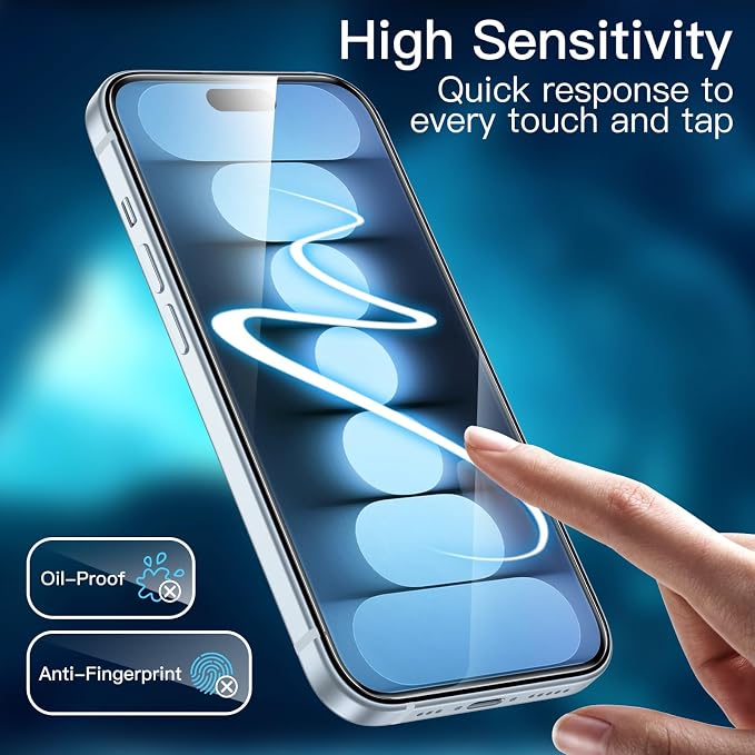 JETech Screen Protector for iPhone 15 Plus, 2+2 Pack | with Camera Lens Protector, HD Clear Tempered Glass, Anti-Scratch Protection, Easy Installation Tool - Image 7