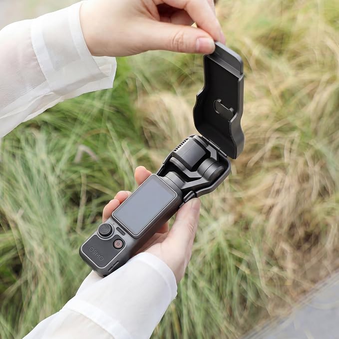 AMAZEAR Gimbal Screen Protective Cover for DJI OSMO Pocket 4/3/Xtra Muse, Pocket4 Accessories Portable Lens Cap Hard Case with Soft Lining for Carry/Protection/Storage, Quick Open/Close, Black - Image 8