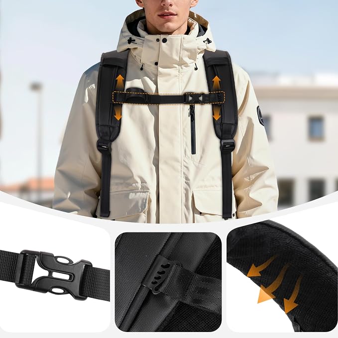 MOSISO Camera Backpack, Full Back Access Photography Backpack, Black | DSLR/SLR/Mirrorless Waterproof Camera Bag with Tripod Holder&Laptop Compartment&Rain Cover Compatible with Canon/Nikon/Sony - Image 6