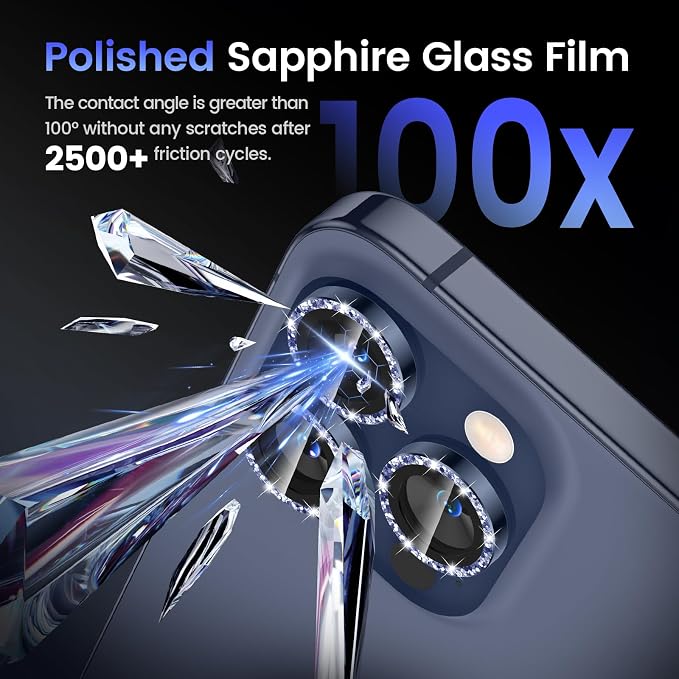 Tensea Camera Lens Protector Compatible for iPhone 17 Pro Max/17 Pro/15 Pro Max/15 Pro/16 Pro Max/16 Pro/14 Pro Max/14 Pro, Metal Tempered Glass Cover Camera Screen Protector Accessories,Case Friendly - Image 6