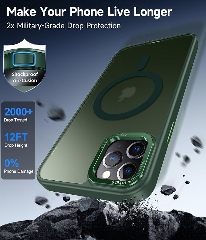 LeYi for iPhone-11-Pro-Max Cases Green with Screen Protector X2 + Camera Cover X2:[ MagSafe Compatible] Magnetic Military Grade Protective Slim Phone Case for iPhone 11promax i Phone 11pro max,Green - Image 4