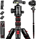 Victiv Camera Tripod, 80" Ball Head Tripod with Carry Bag & Phone Holder | Professional Aluminum Heavy Duty Tripod Stand, 2-in-1 Camera Tripods & Monopods for DSLR Binoculars Spotting Scope Telescope by Victiv