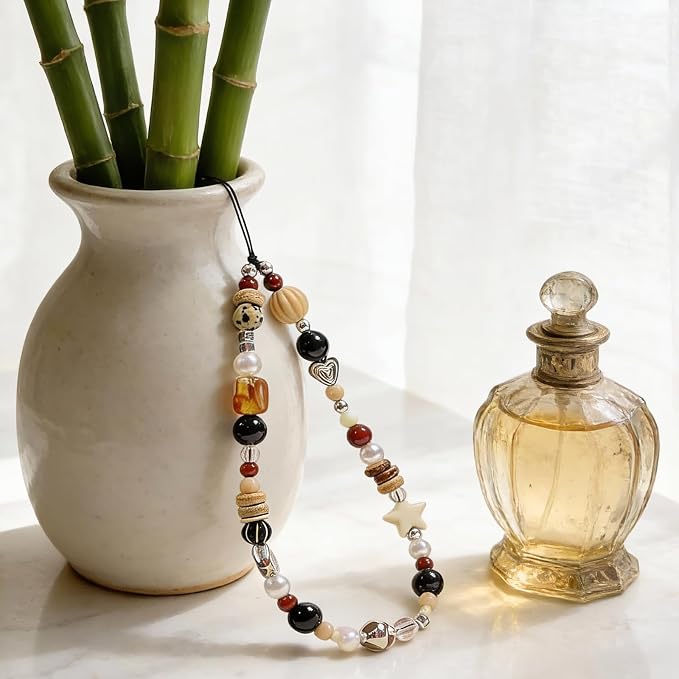 Cute Beaded Camera Wrist Strap for Phone, Digital Camera Charm Lanyard, Pearl Beaded Chain for Bag Keychain Gift - Image 4