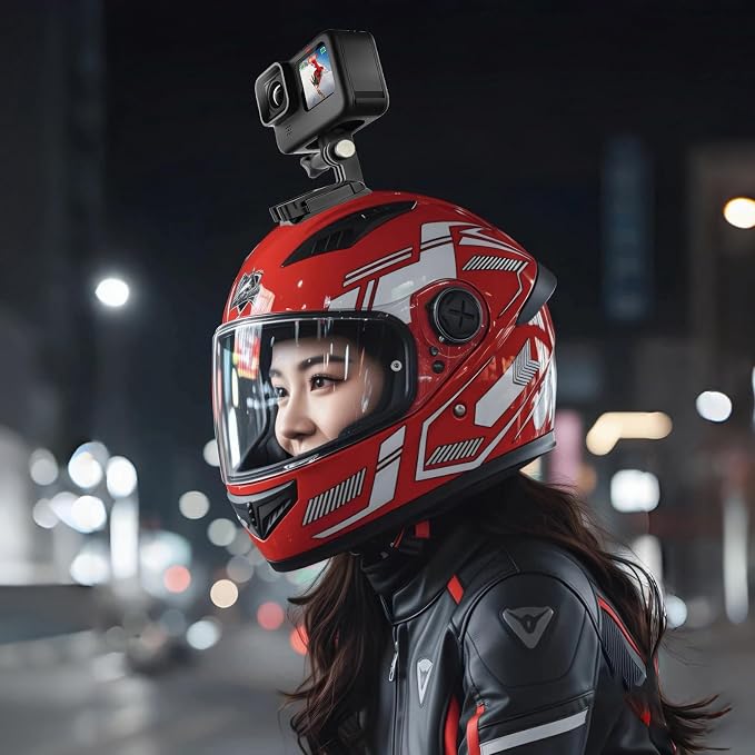 Helmet Mount for GoPro Go Pro, Curved Flat Adhesive Sticky Mounts, Quick Release Buckle, Tripod Adapter, Hero 13 12 11 10 9 8 7 6 5 4 3 2 1 Max Insta 360 DJI Osmo Action Camera Accessories Kit - Image 8