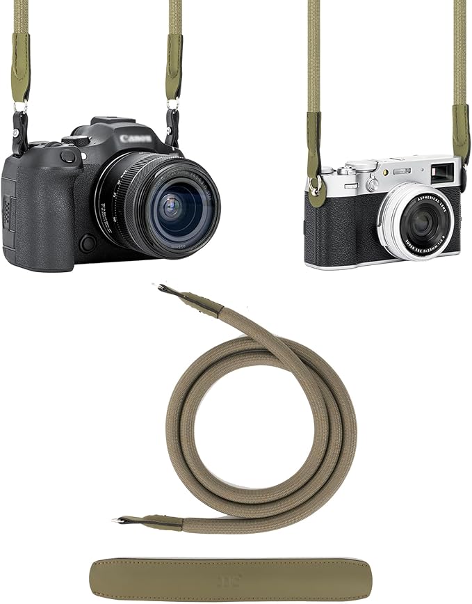 JJC 115cm Braided Rope Neck Shoulder Strap for Nikon Z50 Z5 Z6 Z7 Z8, Green | for for Nikon Z9 D7500 D850 Canon R5 R6 Mark III R50V Sony A6300 A7III A7RV Fujifilm XE3 X100F XS10 & More DSLR Mirrorless by JJC