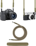 JJC 100cm Braided Rope Neck Shoulder Strap for Fuji XT30 XE5 X100VI, Green | for Fujifilm X-T30 X-E5 XT50 XT5 Canon R6 V R3 90D 80D M50 Sony ZV-E1 A7C A6100 Nikon D3500 D5600 & More DSLR Mirrorless by JJC