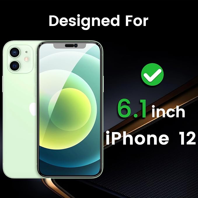 Romkasi 3 Pack Privacy Screen Protector for iPhone 12 6.1 Inch with 3 Pack Camera Lens Protector, Anti Spy Tempered Glass Film, Anti-Scratch, Touch Sensitive, Case Friendly - Image 3