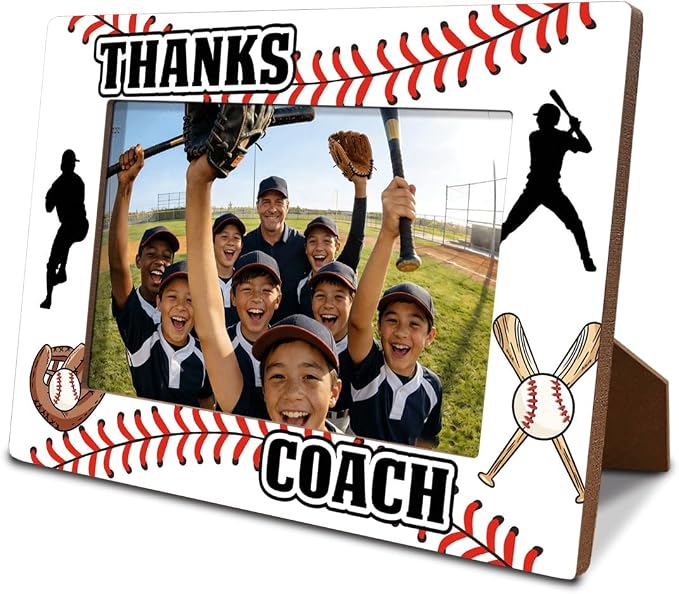 Thanks Coach Photo Frame, Baseball Picture Frame, Sports Themed Decor Tabletop Display Frames for Players and Coaches, Gift to Baseball Enthusiasts for 4x6 Inches Photos by Unknown