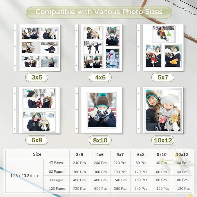 Popotop Large Photo Album Self Adhesive 4x6 5x7 8x10 Scrapbook Album DIY Picture Book,Gifts for Mom,Family Baby and Wedding,with Metal Pen and Plastic Board - Image 8