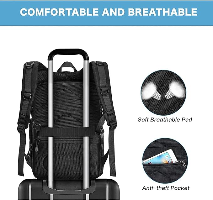 MOSISO Camera Backpack, DSLR/SLR/Mirrorless Tactical Camera Bag Case | Photography Bag with Laptop Compartment Compatible with Canon/Nikon/Sony, Black - Image 7