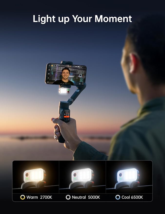 Hohem iSteady V3 Ultra iPhone Gimbal Black, AI Tracker RGB Touch Remote, Extension Rod Tripod Video Stabilizer - Image 4