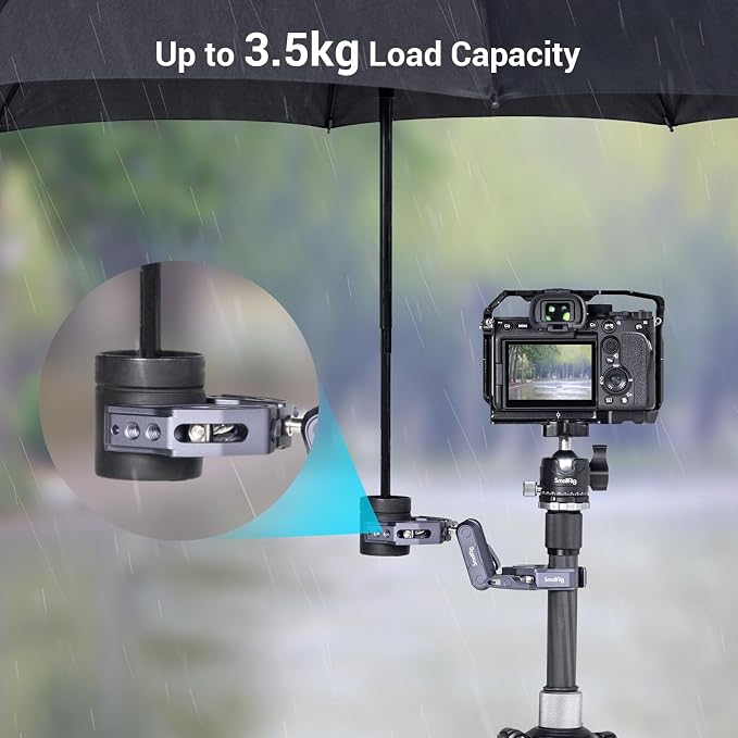 SMALLRIG Super Clamp Arm, Double Clamp Mount | Max Load Capacity 3.5 kg, for Chair, Pole, Tripod, C Stand, Handlebar - Image 2