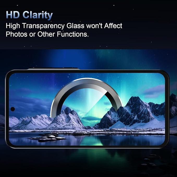 Korecase for Galaxy S25 Camera Lens Protector, 9H Tempered Glass Anti Scratch Camera Screen Protector Film Shcokproof Metal Ring Lens Protector for Galaxy S25,Silver - Image 5