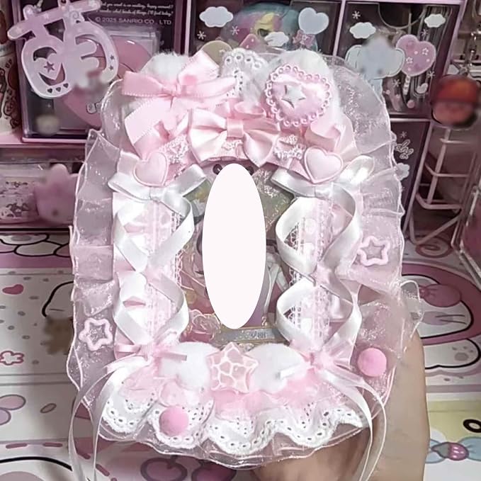 Cute Pink photocard Holder, Kpop pc Photo Card Holder Keychain, Clear id Badge Cover Cute, ita Bag Accessories Decorations - Image 5