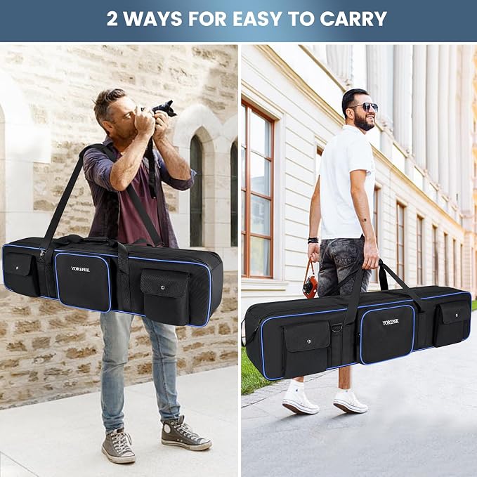 YOREPEK 50.5" Heavy Tripod Carrying Case Bag with 2 Padding Protective Pads | Extra Long Tripod Case for Boom Stand, Monolights, LED Lights, Umbrellas, Mic Stands, Tent Poles, Photographic Equipment - Image 7