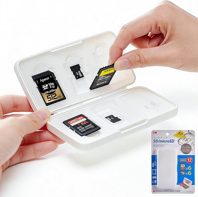SD Card Holder Case, 6 Slots Memory Card Carrying Storage Box for SD and MicroSD Cards, Compact and Portable by CIXIZUIJIA