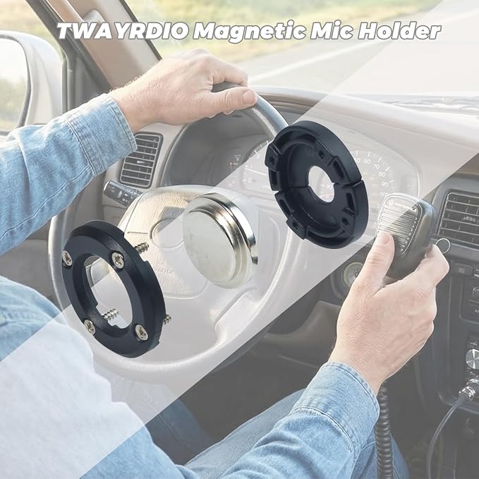 TWAYRDIO Magnetic Radio Mic Holder 2-Pack, Mobile Microphone Magnet Mount, CB Mic Hanger, for Motorola Kenwood Mics, Mounting Solutions for Car Truck Dash Board - Image 2