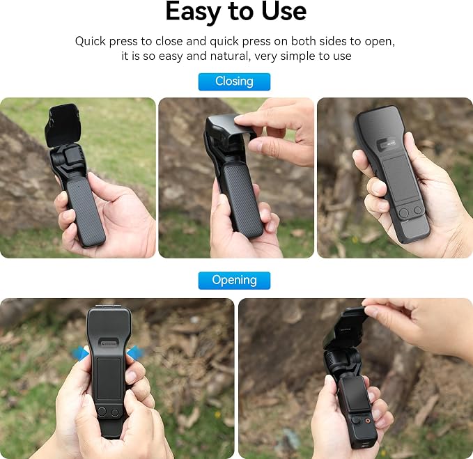 AMAZEAR Gimbal Screen Protective Cover for DJI OSMO Pocket 4/3/Xtra Muse, Pocket4 Accessories Portable Lens Cap Hard Case with Soft Lining for Carry/Protection/Storage, Quick Open/Close, Pink - Image 5