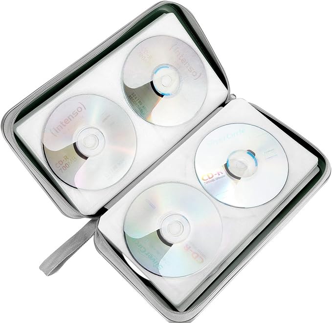 Siveit CD DVD Cases 96 Capacity Disc Storage Binder for Car(Dark Green) | Hard Plastic CD DVD Disc Cases Storage Binder Wallet for Car Home Office Travel - Image 5