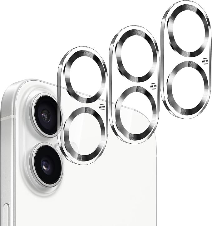 Dengduoduo Camera Lens Protector for iPhone 16 and 16 Plus 3 Pack, Tempered Glass, Ultra HD, 9H Hardness, Anti-Scratch, Case Friendly, Easy to Install [No Affect on Night Shots] by Dengduoduo