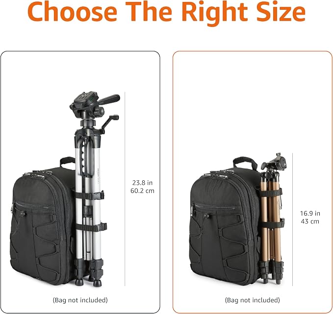 Amazon Basics 50-inch Lightweight Portable Camera Tripod Stand with Quick-Release Plate,Adjustable Height,Aluminum,for Travel Photography,Champagne,(Pack of 10) - Image 6