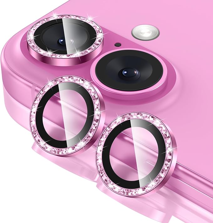 Tensea for iPhone 16/16 Plus Camera Lens Protector Bling, Camera Cover | 9H Tempered Glass Camera Screen Protector, Metal Individual Ring for iPhone16 6.1inch/ 16Plus 6.7inch, HD Clear, Easy Install by Tensea