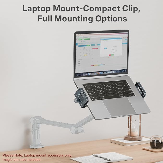 Laptop Tripod Mount with 1/4" & 3/8" Screw Holes, Arca Swiss Plate, Rubber Pad for Secure Laptop Holding – Works with Tripod Head for Vertical/Horizontal– Ideal for Musicians, Studio Recording - Image 5