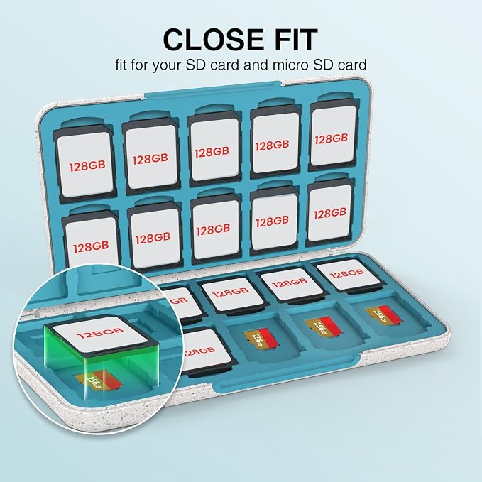 HEIYING SD Card Holder with 40 Precise Slots for SDXC SDHC Micro SD Cards | Portable SD Card Case, Hard ABS Shell with Soft Silicone Lining, Precise Card Slots,Magnetic Closure for Neat Storage - Image 3