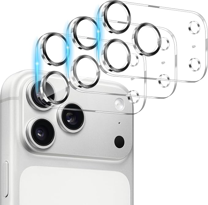 Dengduoduo 3 Pack Camera Lens Protector for iPhone 17 Pro Max, Tempered Glass, Ultra HD, 9H Hardness, Anti-Scratch, Case Friendly,[No Affect on Night Shots], Black by Dengduoduo