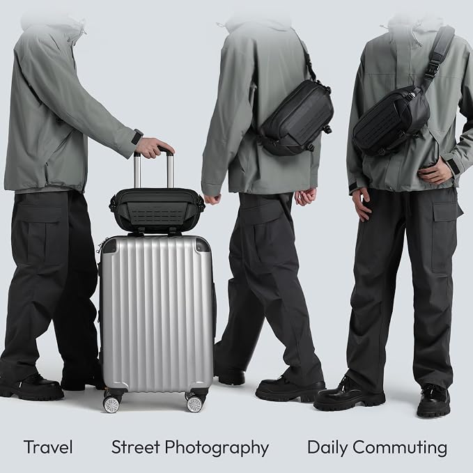 ULANZI 9L Camera Sling Bag, Water-Resistant Camera Case with Tripod Holder | DSLR/SLR/Mirrorless Camera Bags Crossbody for Photographers Video Photo Live Pov Vlog Photography Accessories- Black - Image 8