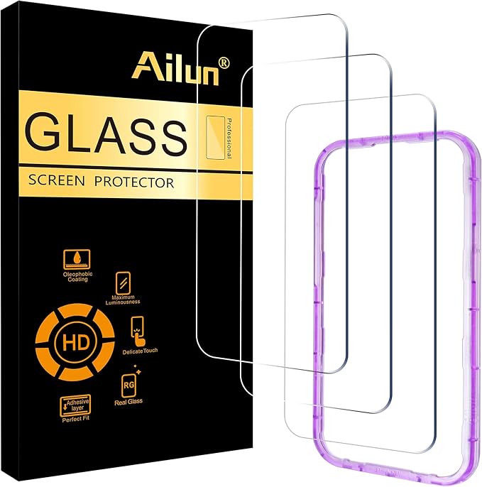 Ailun 3 Pack Screen Protector for iPhone 17 Pro Max, Tempered Glass | 6.9 inch, Installation Frame, Sensor Protection, Dynamic Island Compatible, Case Friendly by Ailun